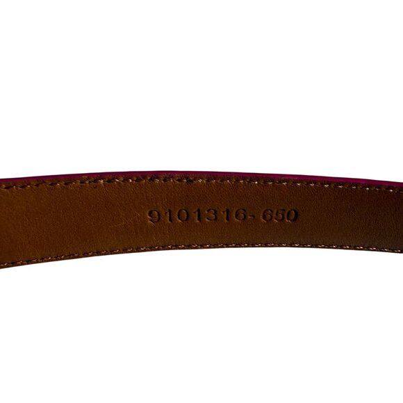 Lauren Ralph Lauren Snake Embossed Italian Leather Belt Women's Medium Pink - Picture 4 of 10